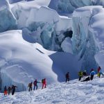 Randonnée à ski près des glaciers
